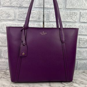 Kate Spade Large Cara Tote Shoulder Bag In Ripe Plum